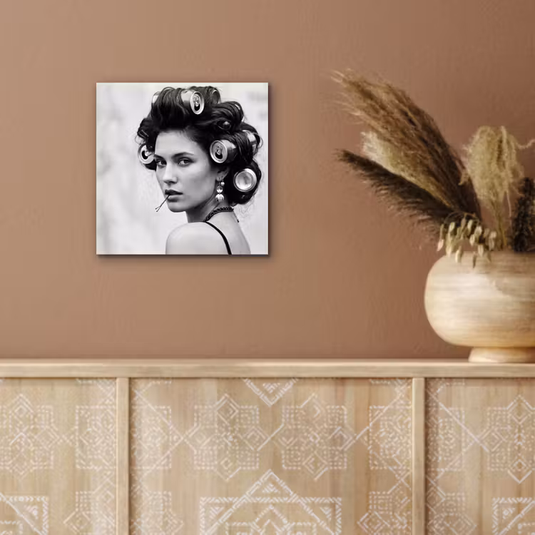 Aluminium schilderij - Edgy - Vrouw - Zwart - Wit — 5