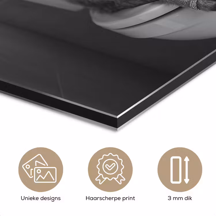 Aluminium schilderij - Geit - Telefoon - Toilet - Zwart - Wit — 7