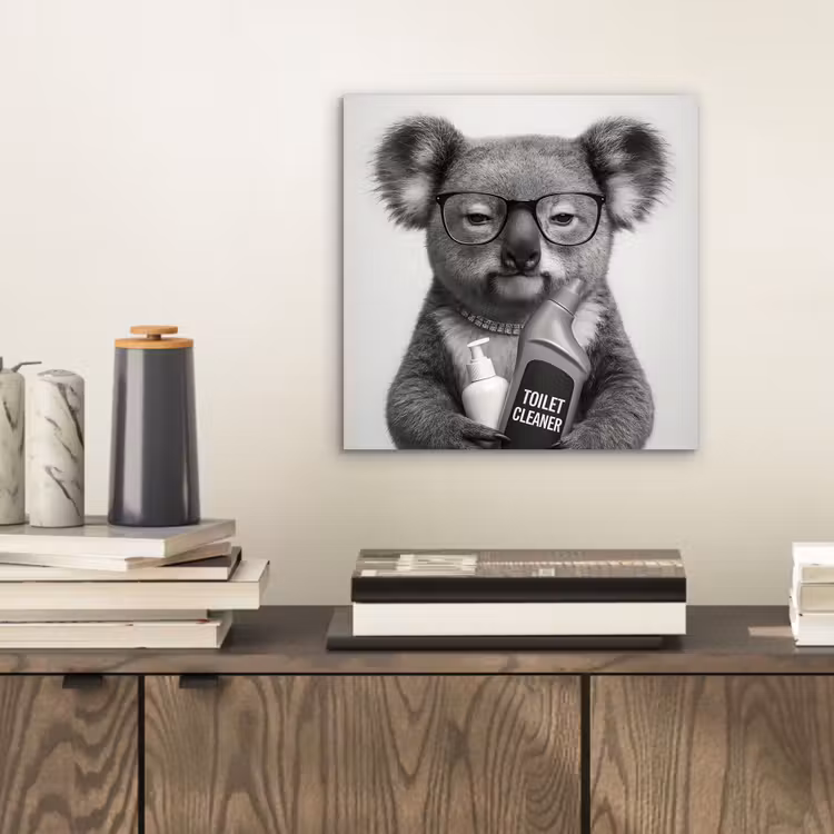 Aluminium schilderij - Koala - Bril - Toilet — 2
