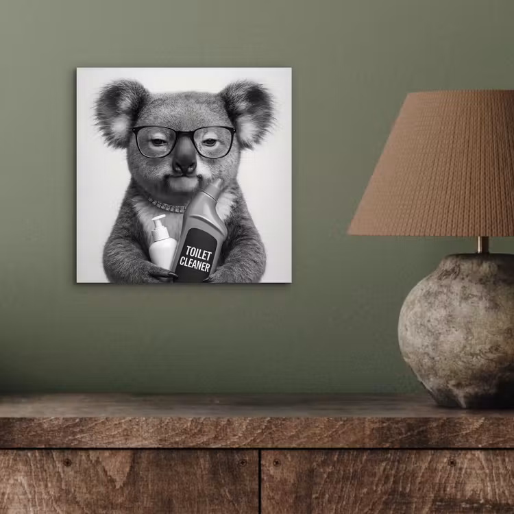 Aluminium schilderij - Koala - Bril - Toilet — 3