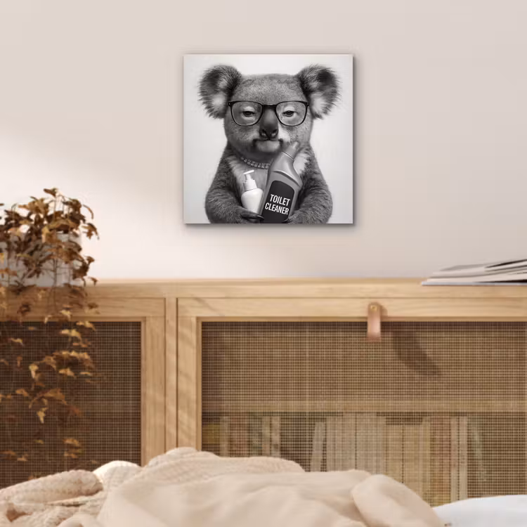 Aluminium schilderij - Koala - Bril - Toilet — 4