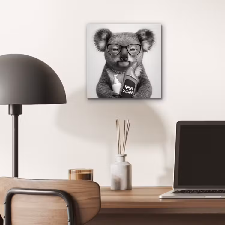 Aluminium schilderij - Koala - Bril - Toilet — 6