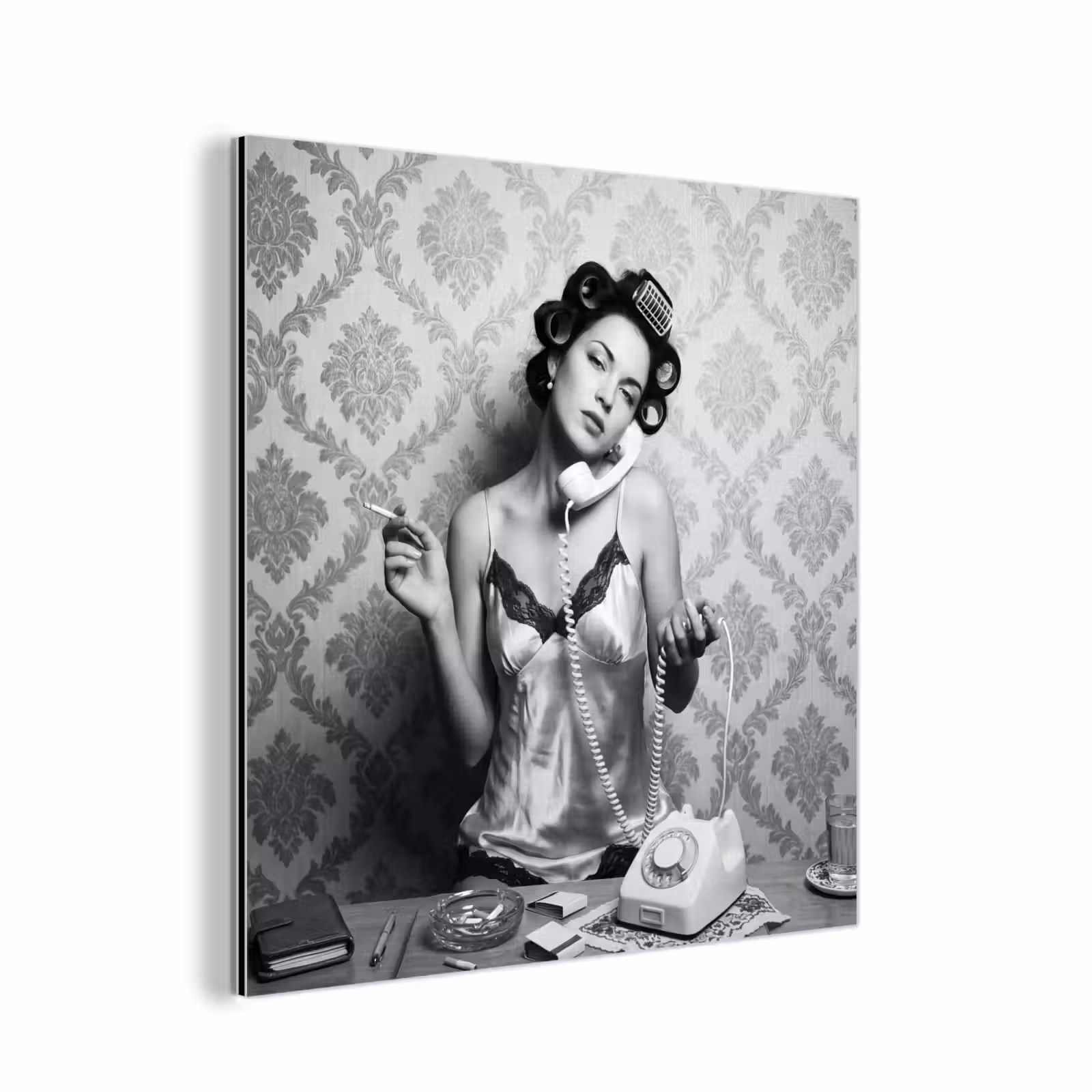 Aluminium schilderij - Chic - Vrouw - Zwart - Wit — 1