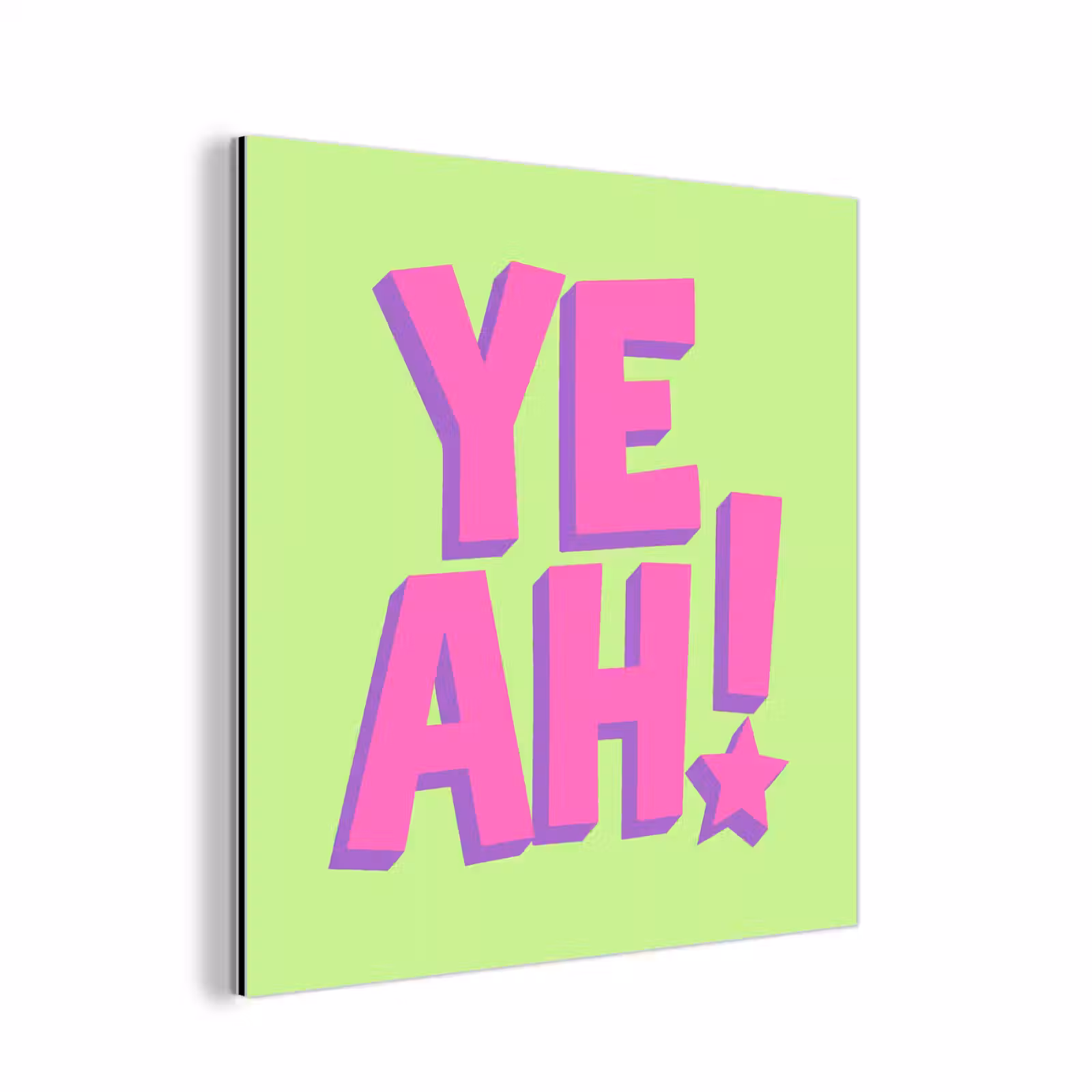Aluminium schilderij - Groen - Neon - Quote — 1