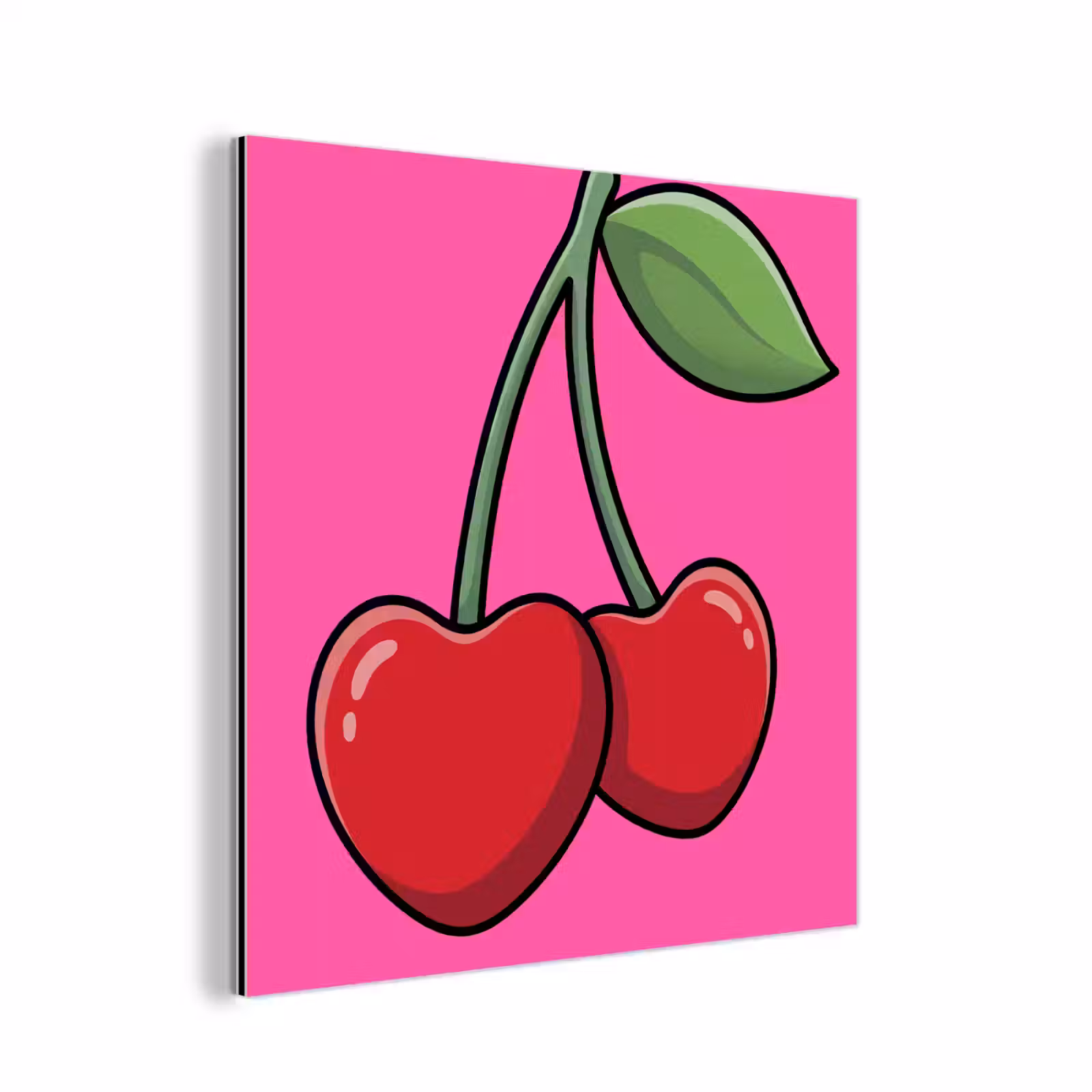 Aluminium schilderij - Kers - Roze - Fruit — 1
