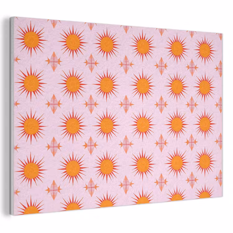Akoestisch schilderij - Zon - Patroon - Roze — 1