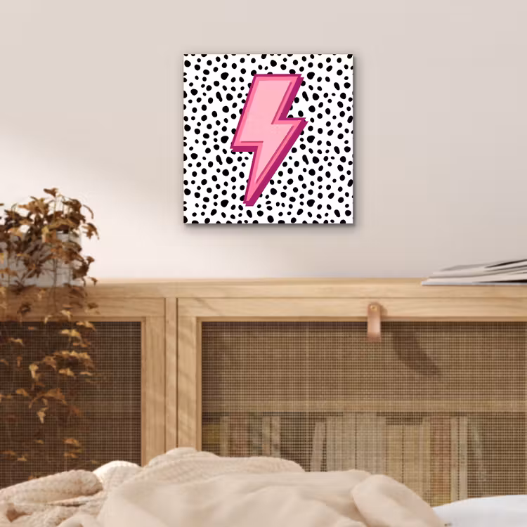 Aluminium schilderij - Bliksem - Roze - Stippen — 4