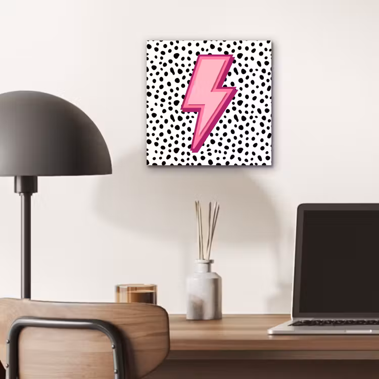 Aluminium schilderij - Bliksem - Roze - Stippen — 6