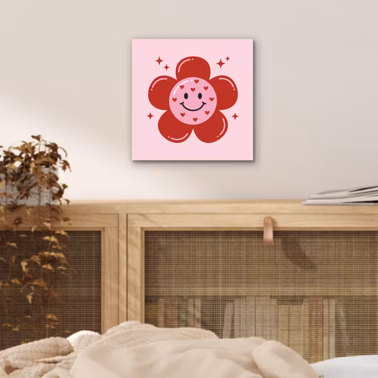 Aluminium schilderij - Bloem - Roze - Hartjes — 4