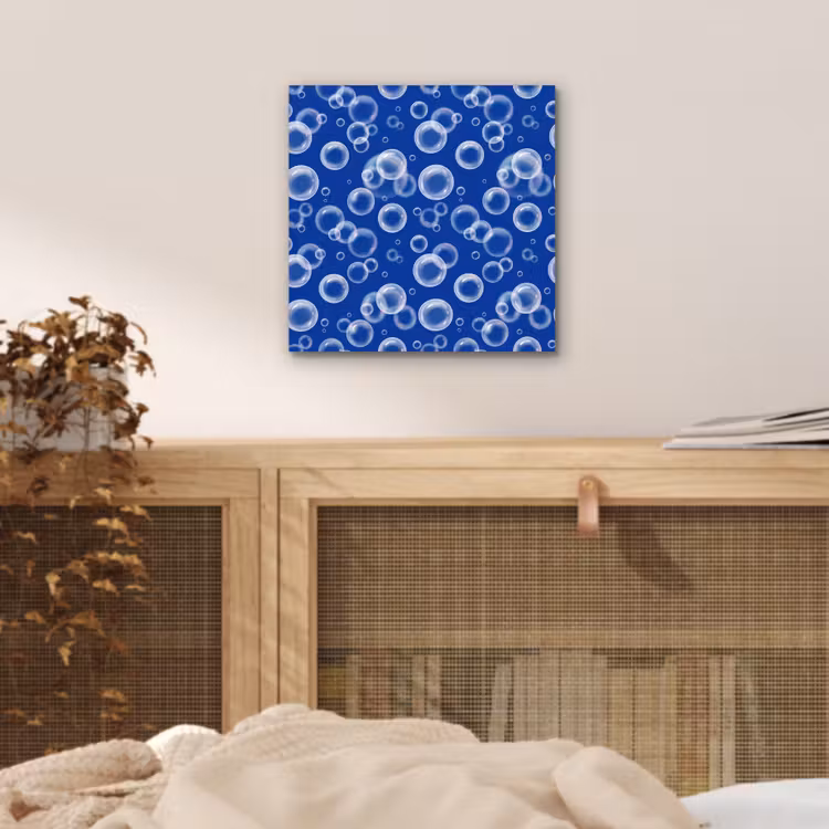 Aluminium schilderij - Bubbels - Patroon - Blauw — 4