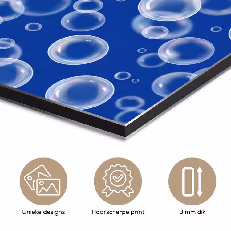 Aluminium schilderij - Bubbels - Patroon - Blauw — 7