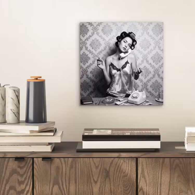 Aluminium schilderij - Chic - Vrouw - Zwart - Wit — 2