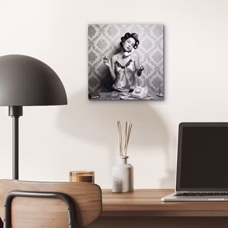 Aluminium schilderij - Chic - Vrouw - Zwart - Wit — 6