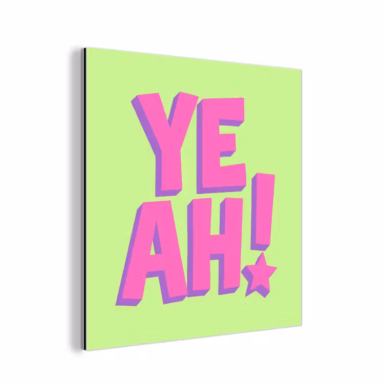 Aluminium schilderij - Groen - Neon - Quote — 1