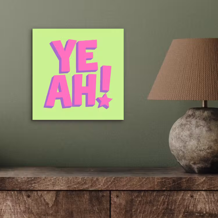 Aluminium schilderij - Groen - Neon - Quote — 3