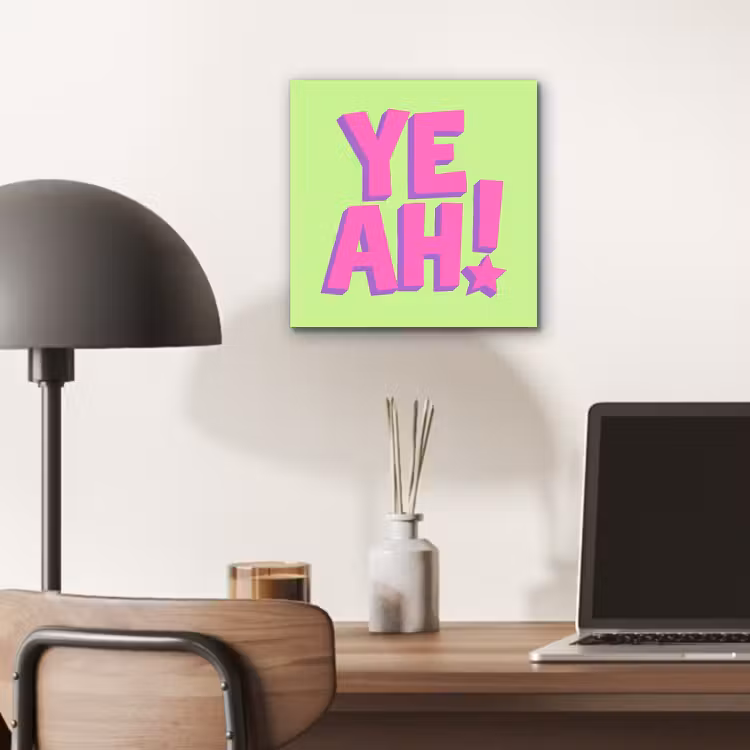 Aluminium schilderij - Groen - Neon - Quote — 6