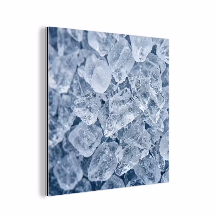 Aluminium schilderij - Ijsblokjes - Water - Blauw — 1