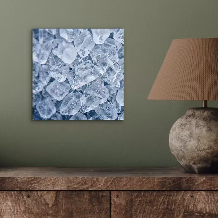 Aluminium schilderij - Ijsblokjes - Water - Blauw — 3