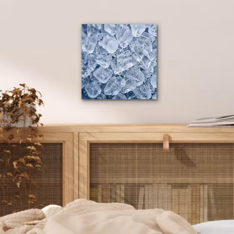 Aluminium schilderij - Ijsblokjes - Water - Blauw — 4