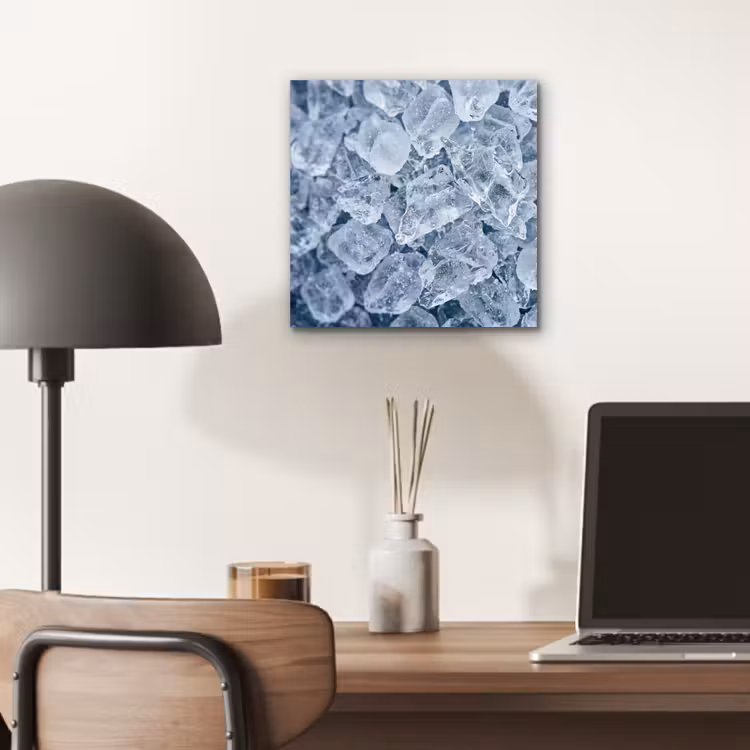 Aluminium schilderij - Ijsblokjes - Water - Blauw — 6