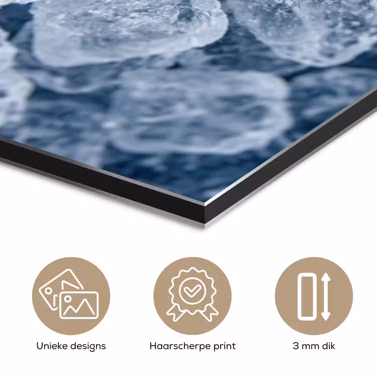 Aluminium schilderij - Ijsblokjes - Water - Blauw — 7