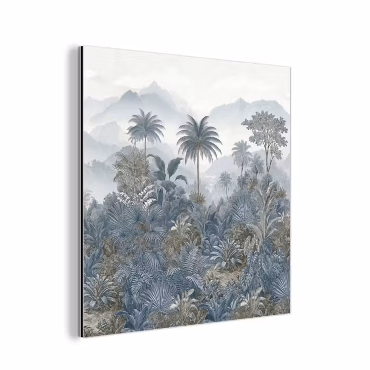 Aluminium schilderij - Jungle - Landschap - Blauw — 1