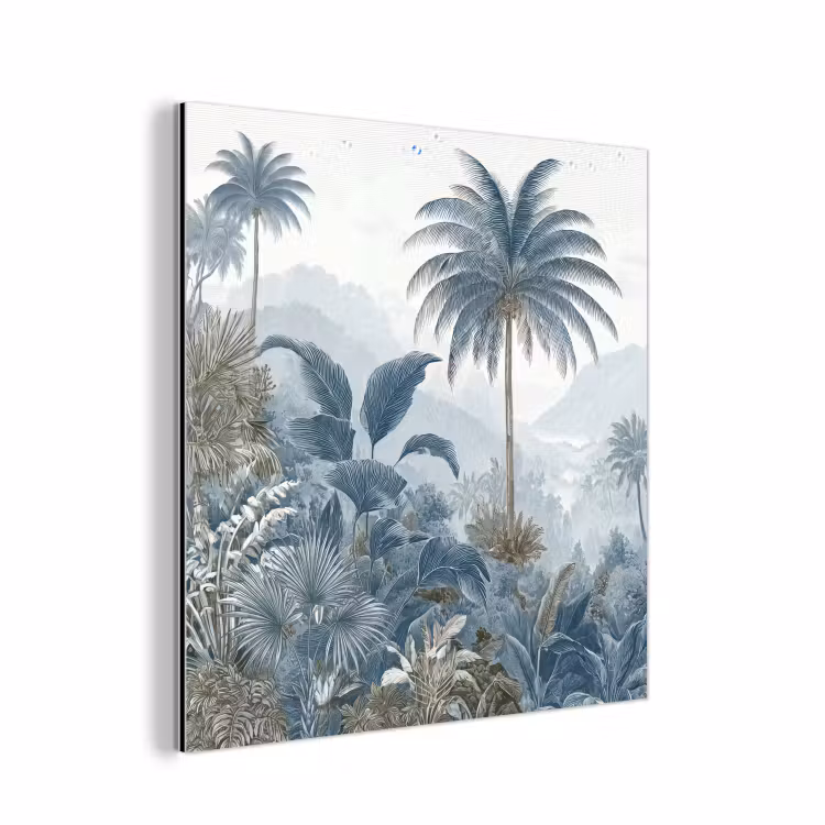 Aluminium schilderij - Jungle - Modern - Blauw - Groen — 1