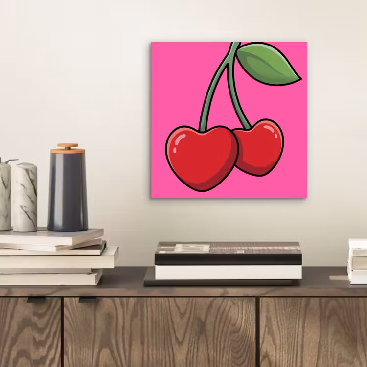 Aluminium schilderij - Kers - Roze - Fruit — 2