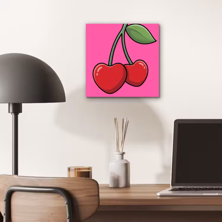 Aluminium schilderij - Kers - Roze - Fruit — 6
