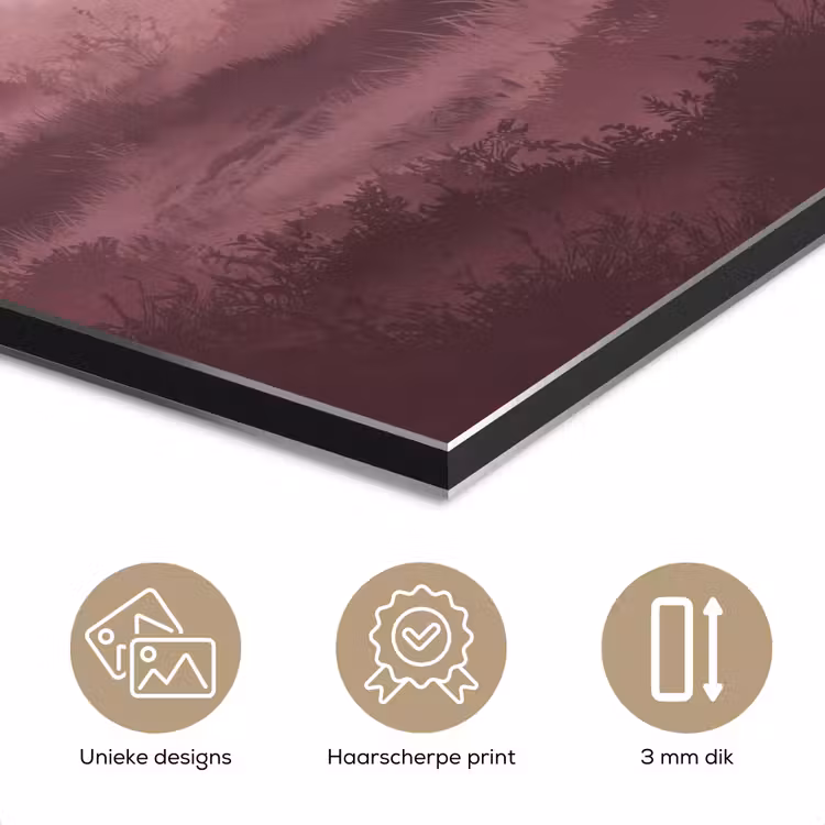 Aluminium schilderij - Landschap - Mistig - Roze — 7