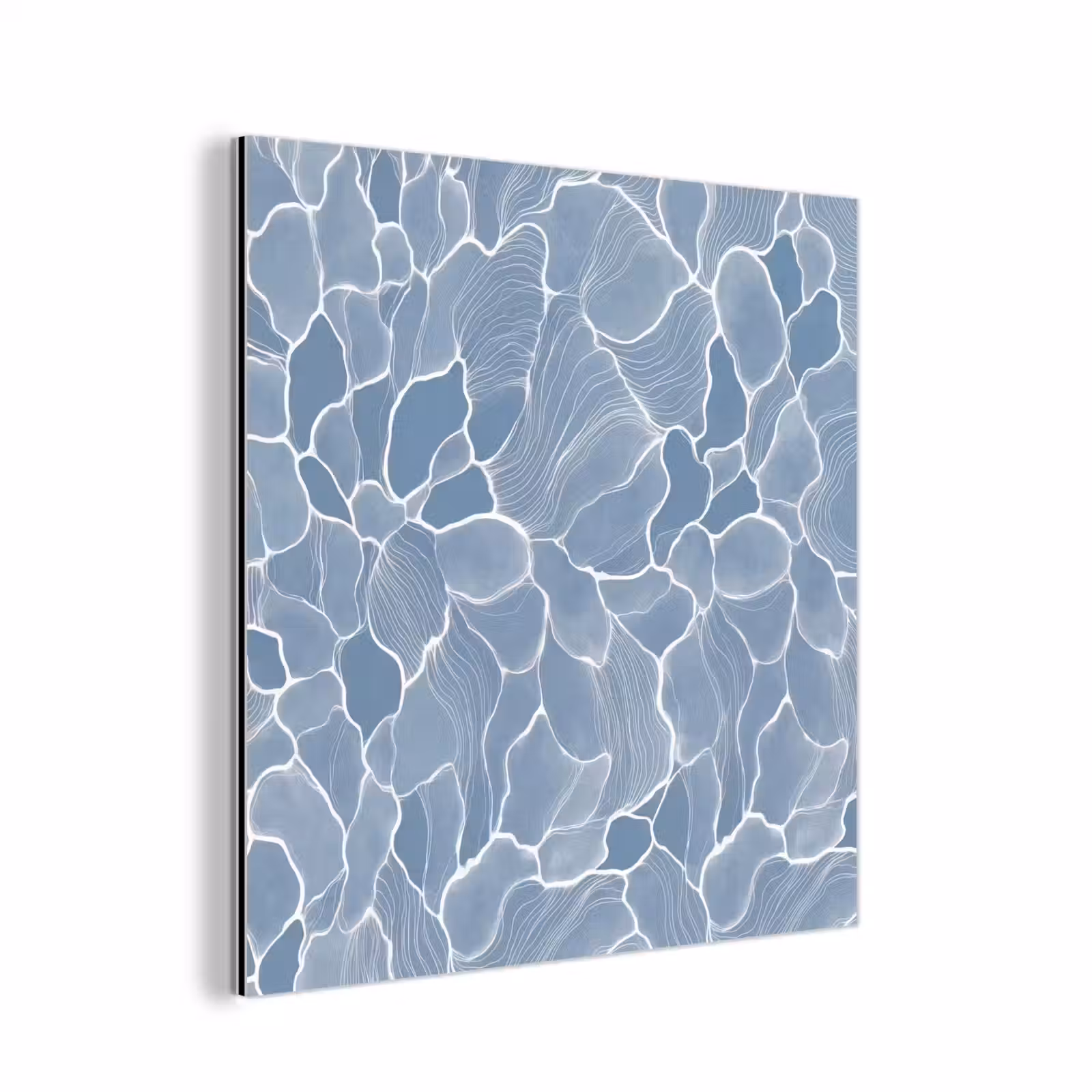 Aluminium schilderij - Abstract - Blauw - Bladeren — 1