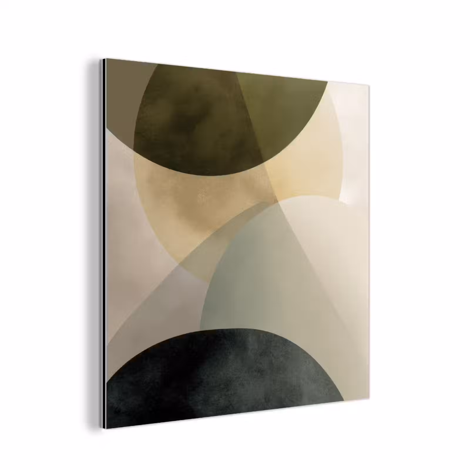 Aluminium schilderij - Vlakken - Abstract - Beige - Cirkels — 1