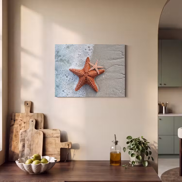 Akoestisch schilderij - Zeester - Strand - Zee — 3