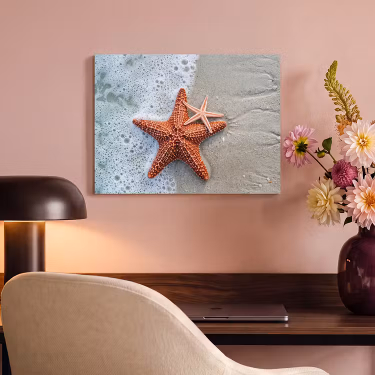 Akoestisch schilderij - Zeester - Strand - Zee — 4
