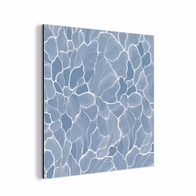 Aluminium schilderij - Abstract - Blauw - Bladeren — 1