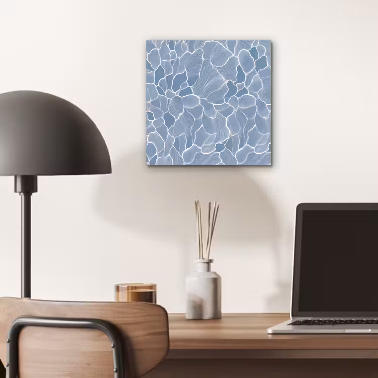 Aluminium schilderij - Abstract - Blauw - Bladeren — 6