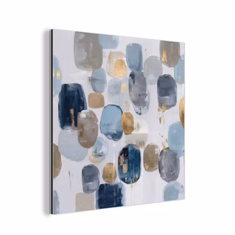 Aluminium schilderij - Abstract - Goud - Vormen — 1
