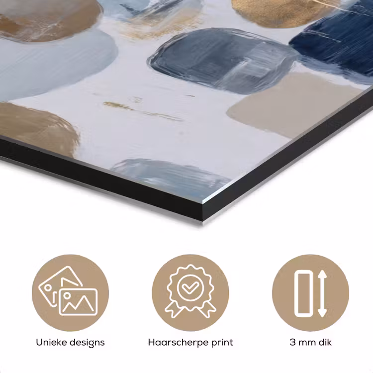 Aluminium schilderij - Abstract - Goud - Vormen — 7