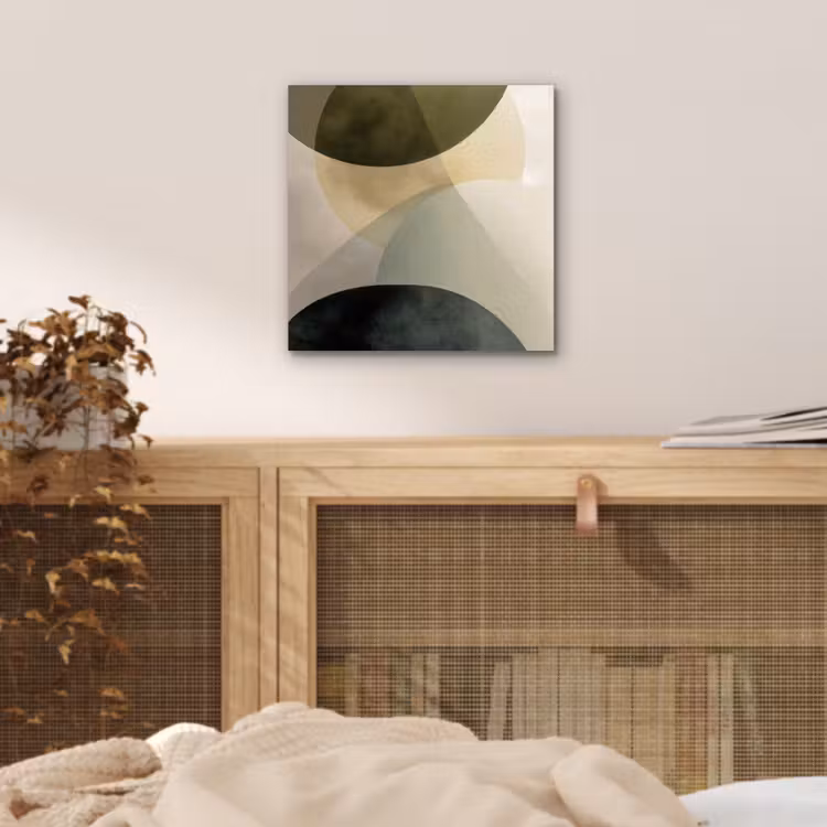 Aluminium schilderij - Vlakken - Abstract - Beige - Cirkels — 4