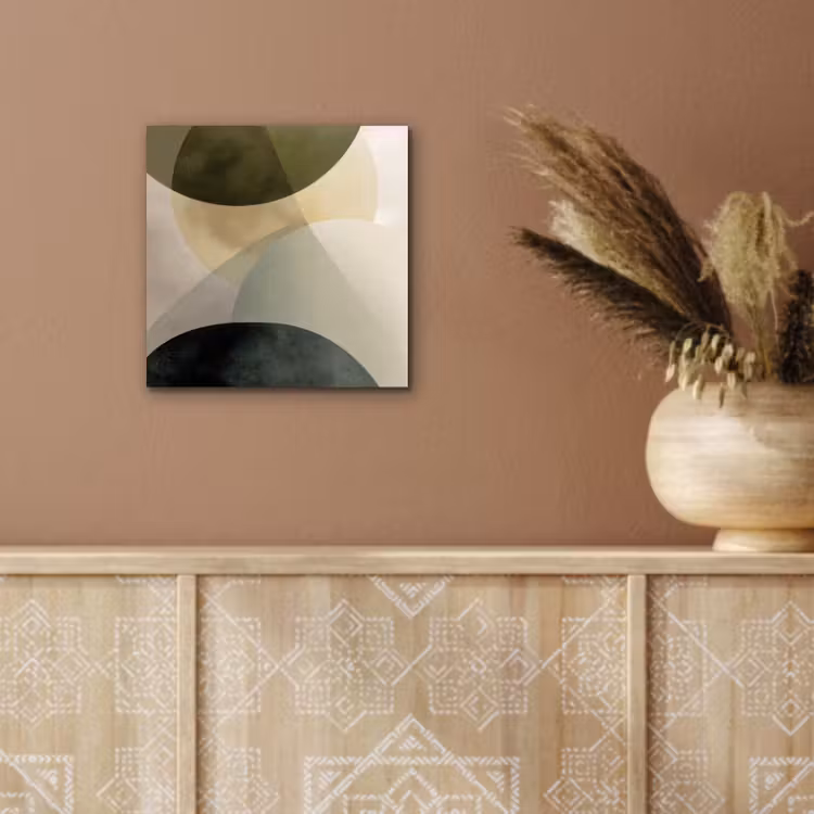 Aluminium schilderij - Vlakken - Abstract - Beige - Cirkels — 5
