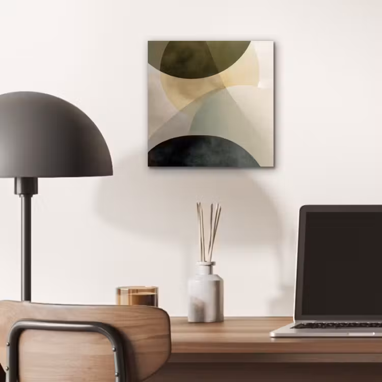 Aluminium schilderij - Vlakken - Abstract - Beige - Cirkels — 6