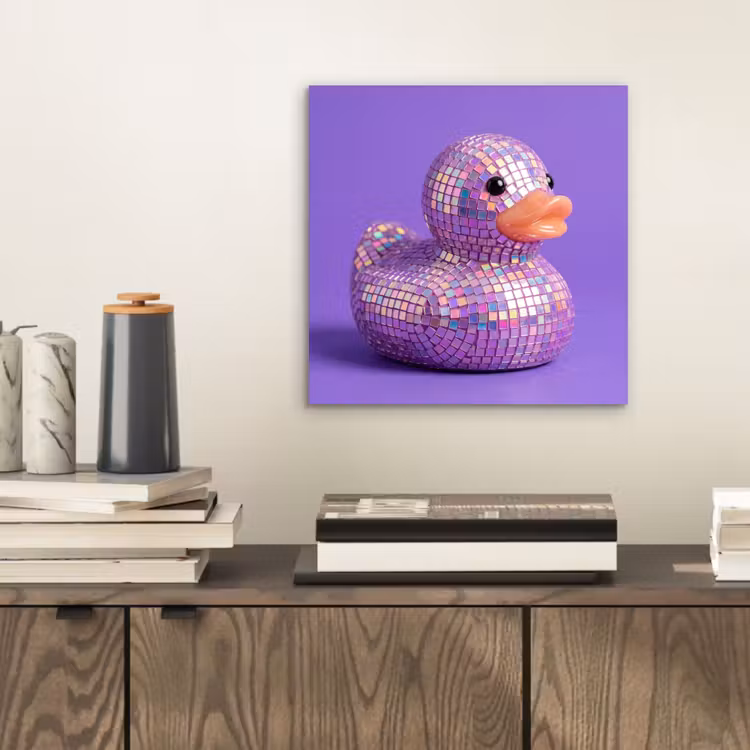 Aluminium schilderij - Disco - Eend - Paars — 2