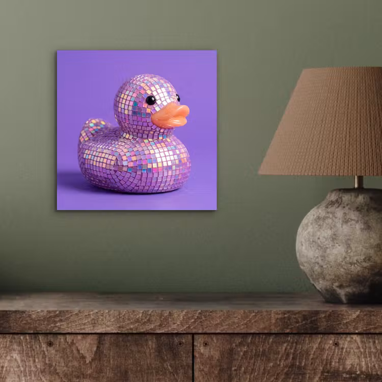 Aluminium schilderij - Disco - Eend - Paars — 3