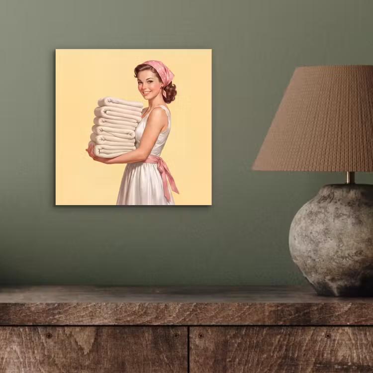 Aluminium schilderij - Handdoeken - Vrouw - Jurk - Roze — 3