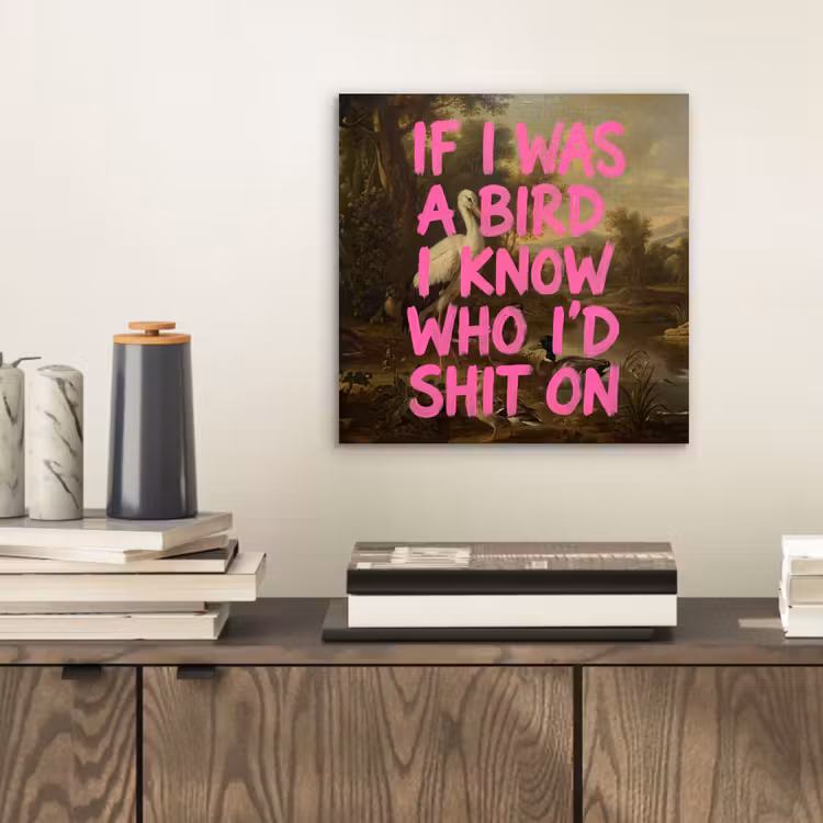 Aluminium schilderij - Klassiek - Humor - Roze — 2