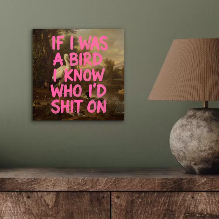 Aluminium schilderij - Klassiek - Humor - Roze — 3