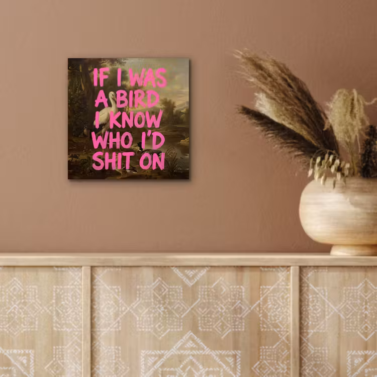 Aluminium schilderij - Klassiek - Humor - Roze — 5