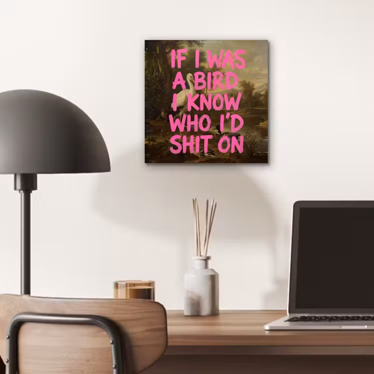 Aluminium schilderij - Klassiek - Humor - Roze — 6
