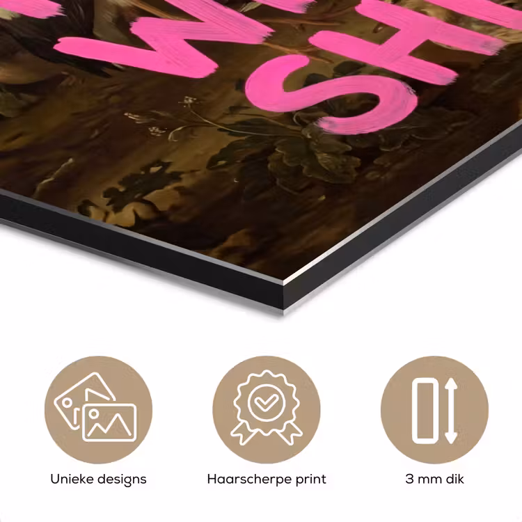 Aluminium schilderij - Klassiek - Humor - Roze — 7