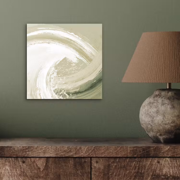 Aluminium schilderij - Abstract - Penseelstreken - Golven - Groen — 3